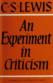 An Experiment in Criticism cover